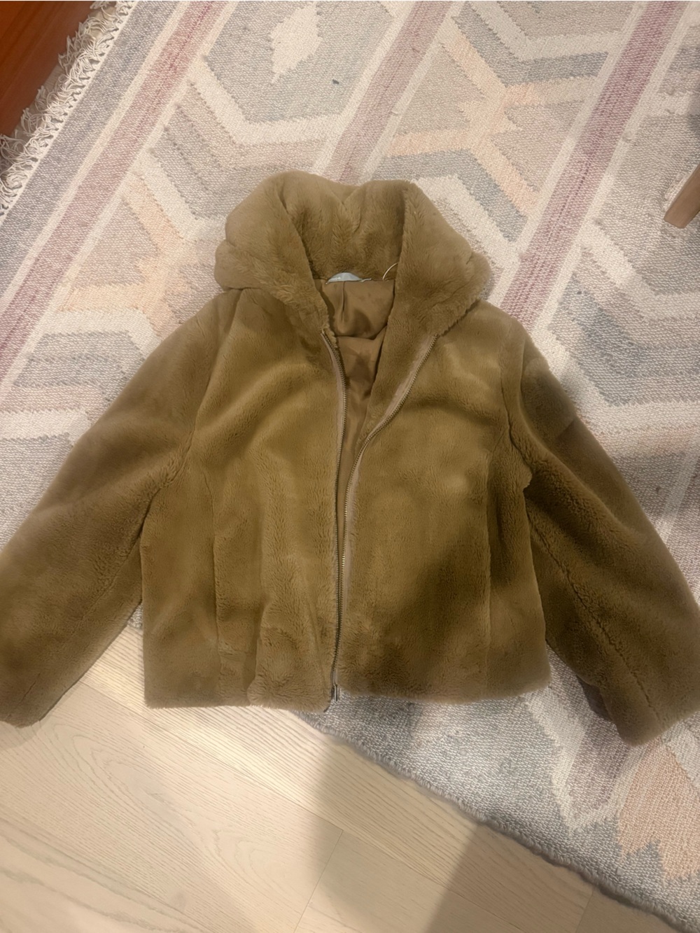 Vince Hooded Zip Up Fur Jacket - Picture 4 of 7